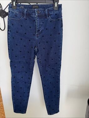 Talbots Petite Jeggings 4P | Embroidered Bow Denim Jeans | Dark Wash Stretch